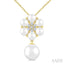 Floral Pearl & Diamond Fashion Pendant