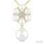 Floral Pearl & Diamond Fashion Pendant