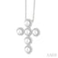 Cross Pearl & Halo Diamond Fashion Pendant