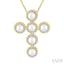 Cross Pearl & Halo Diamond Fashion Pendant