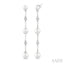 Pearl & Diamond Station Long Chain Earrings