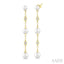 Pearl & Diamond Station Long Chain Earrings