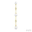 Pearl & Diamond Station Long Chain Earrings