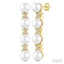 Pearl & Diamond Floral Fashion Earrings