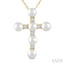 Cross Pearl & Diamond Fashion Pendant