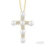 Cross Pearl & Diamond Fashion Pendant