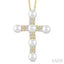 Cross Pearl & Diamond Fashion Pendant