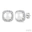 Pearl & Petite Halo Diamond Fashion Earrings