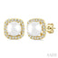Pearl & Petite Halo Diamond Fashion Earrings
