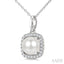 Pearl & Petite Halo Diamond Fashion Pendant
