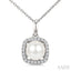 Pearl & Petite Halo Diamond Fashion Pendant