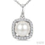 Pearl & Petite Halo Diamond Fashion Pendant