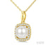 Pearl & Petite Halo Diamond Fashion Pendant