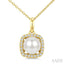 Pearl & Petite Halo Diamond Fashion Pendant