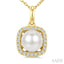 Pearl & Petite Halo Diamond Fashion Pendant