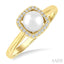 Pearl & Petite Halo Diamond Fashion Ring