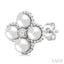 Clover Pearl & Diamond Fashion Earrings