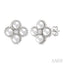 Clover Pearl & Diamond Fashion Earrings