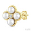 Clover Pearl & Diamond Fashion Earrings