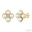 Clover Pearl & Diamond Fashion Earrings