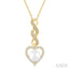 Heart Shape Pearl & Diamond Fashion Pendant