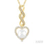 Heart Shape Pearl & Diamond Fashion Pendant