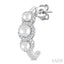 Pearl & Halo Diamond Half Hoop Earrings