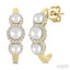 Pearl & Halo Diamond Half Hoop Earrings
