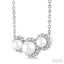 Round Shape Past Present & Future Pearl & Halo Diamond Pendant
