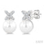 Pearl & Diamond Floral Fashion Earrings