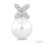 Pearl & Diamond Floral Fashion Earrings