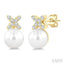 Pearl & Diamond Floral Fashion Earrings