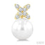 Pearl & Diamond Floral Fashion Earrings