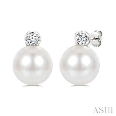 Pearl & Petite Diamond Fashion Earrings