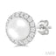 Pearl & Halo Diamond Earrings