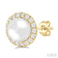 Pearl & Halo Diamond Earrings