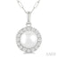 Pearl & Halo Diamond Pendant