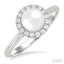 Pearl & Halo Diamond Ring