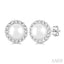 Pearl & Halo Diamond Earrings
