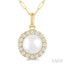 Pearl & Halo Diamond Pendant