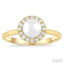 Pearl & Halo Diamond Ring