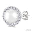 Pearl & Halo Diamond Earrings