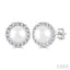 Pearl & Halo Diamond Earrings