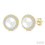 Pearl & Halo Diamond Earrings