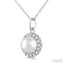 Pearl & Halo Diamond Pendant
