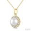 Pearl & Halo Diamond Pendant
