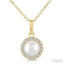 Pearl & Halo Diamond Pendant