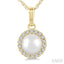 Pearl & Halo Diamond Pendant