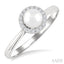 Pearl & Halo Diamond Ring
