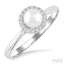 Pearl & Halo Diamond Ring